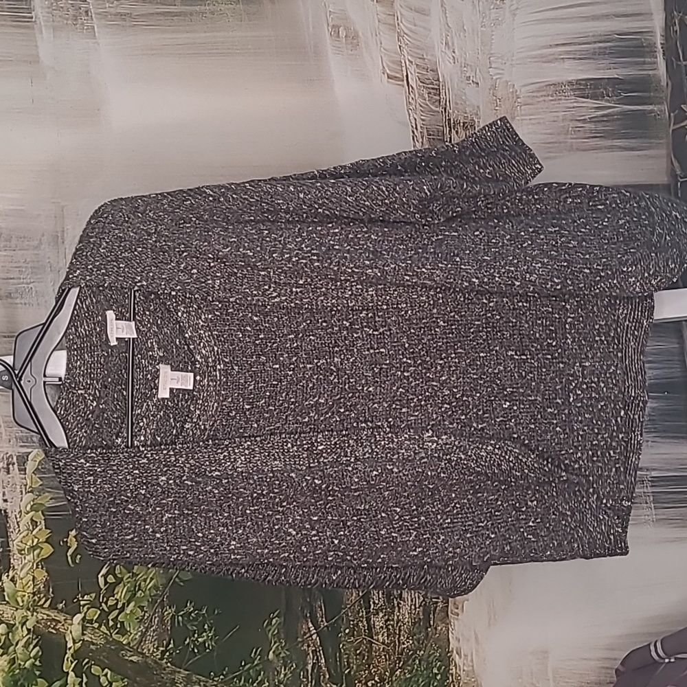 Chicos 1 Womens acrylic sparkly luxury wool cardigan sweater & matching tank set